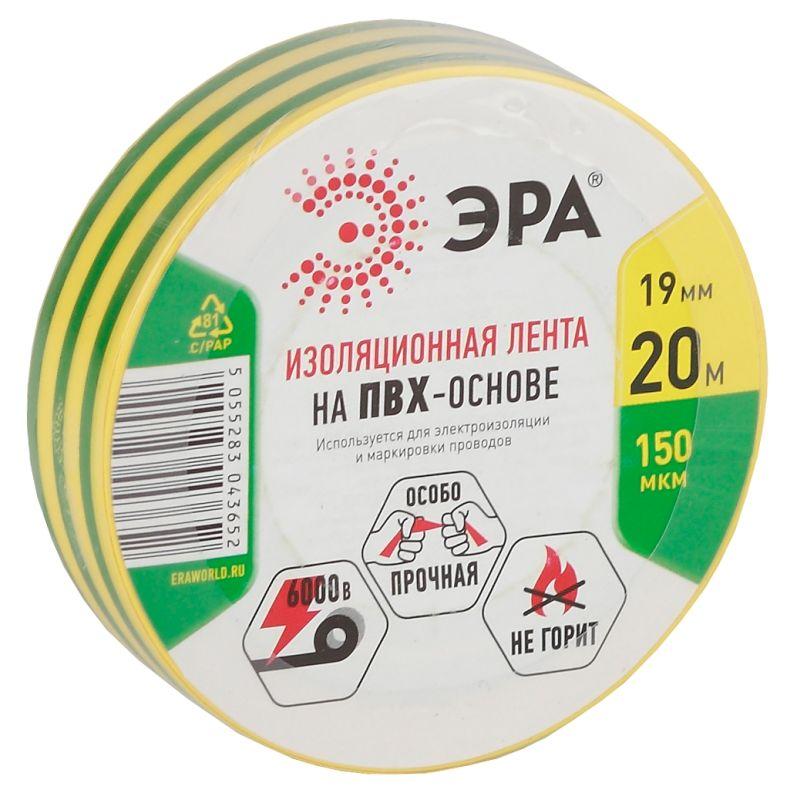 картинка Изолента ПВХ 19ммх20м желто-зел. ЭРА C0036545