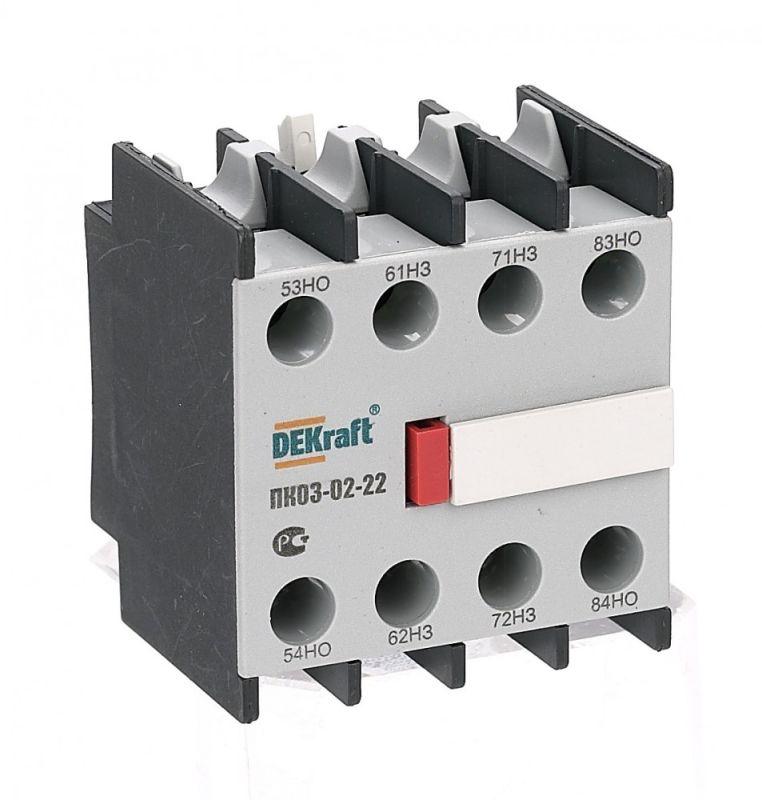 картинка Приставка контактная ПК-03 лицев. доп. контакты 2НО+2НЗ DEKraft 24105DEK